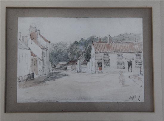 Attributed to John Constable R.A. (1776-1837) A Village Street, 3.5 x 5in.